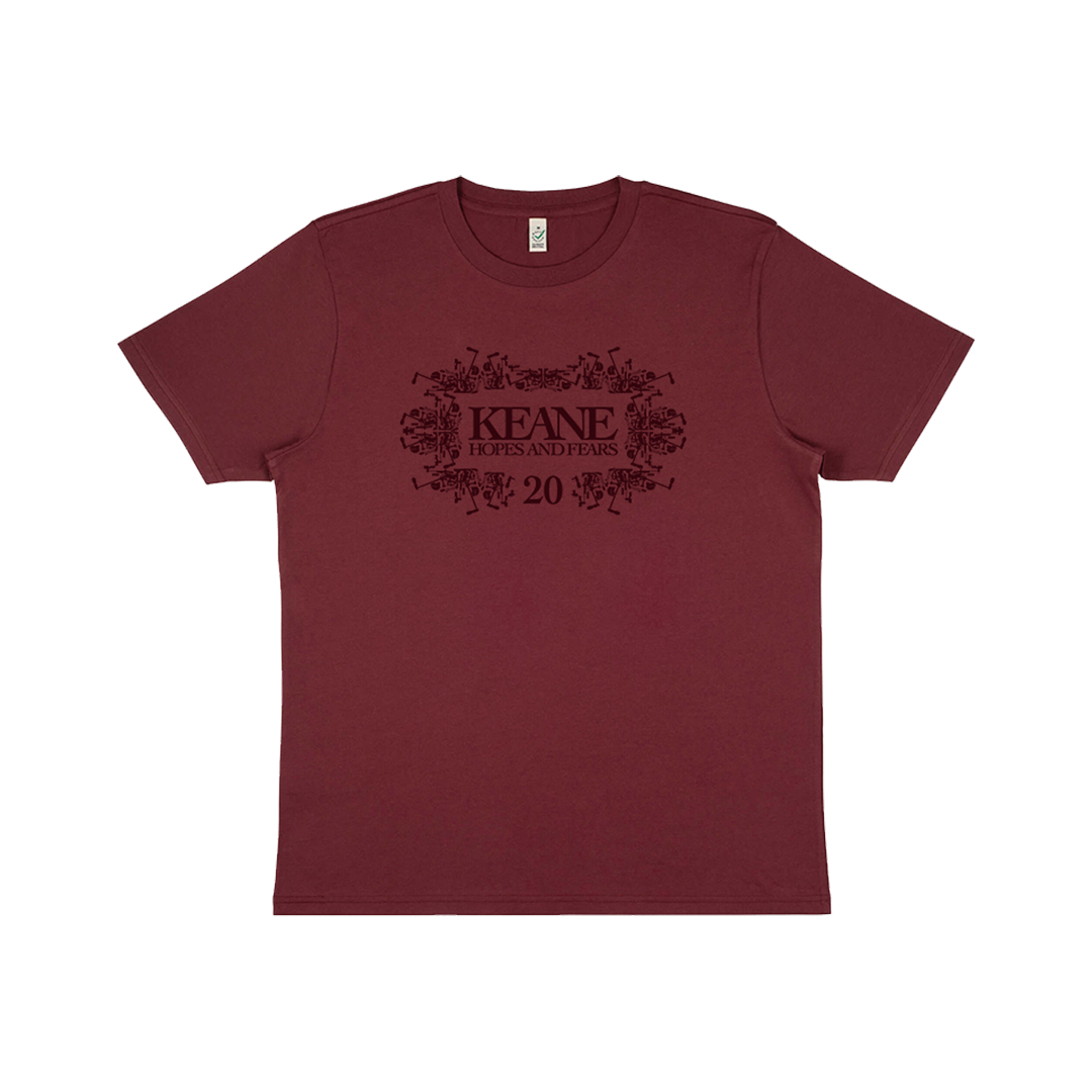 Keane - Official Hopes and Fears 20 Maroon T-shirt