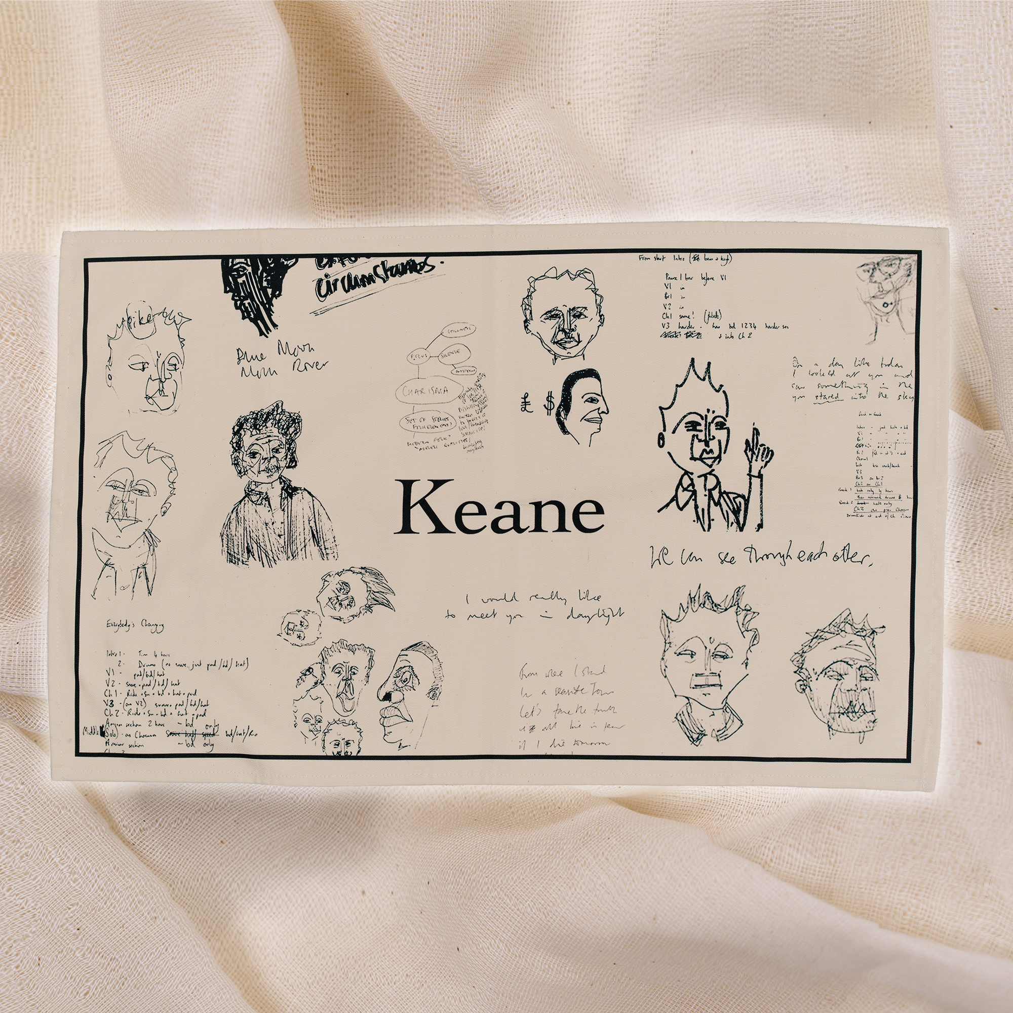 Keane - Doodles and Illustrations Tea Towel